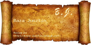 Baza Jusztin névjegykártya